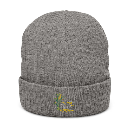Embroidered Ribbed Knit Beanie
