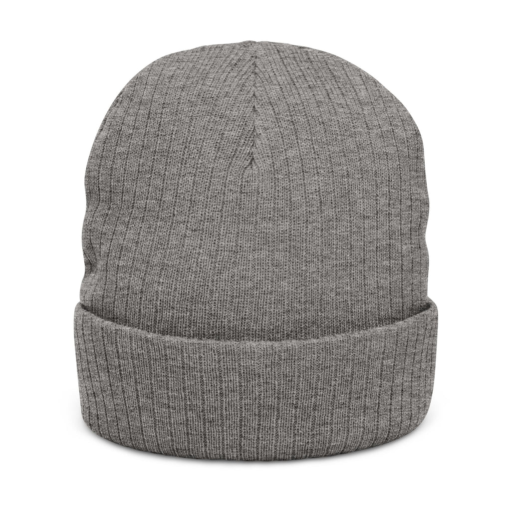 Embroidered Ribbed Knit Beanie