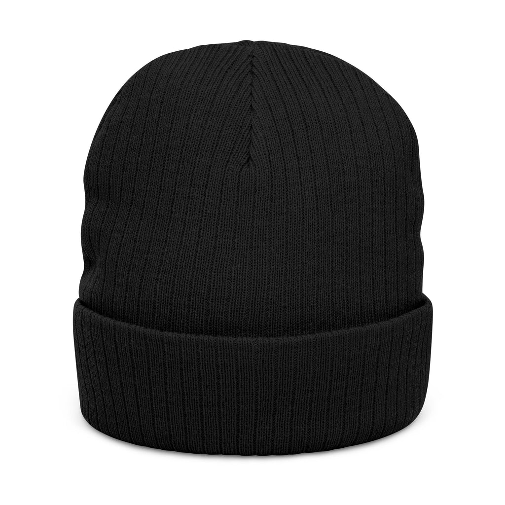 Embroidered Ribbed Knit Beanie